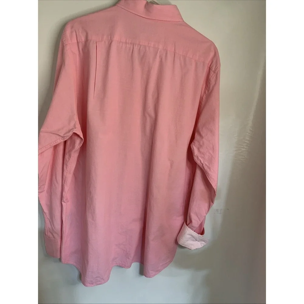 J. McLaughlin Men's size XL Pink‎ Cotton Button Down LS Shirt Reverse Cuff